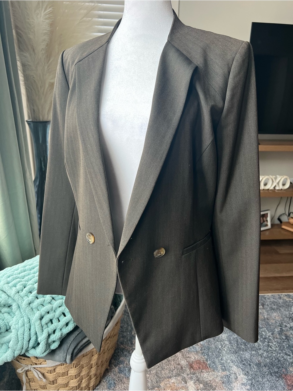 ANTONIO MELANI Olive Green Double-Breasted Blazer/pants.